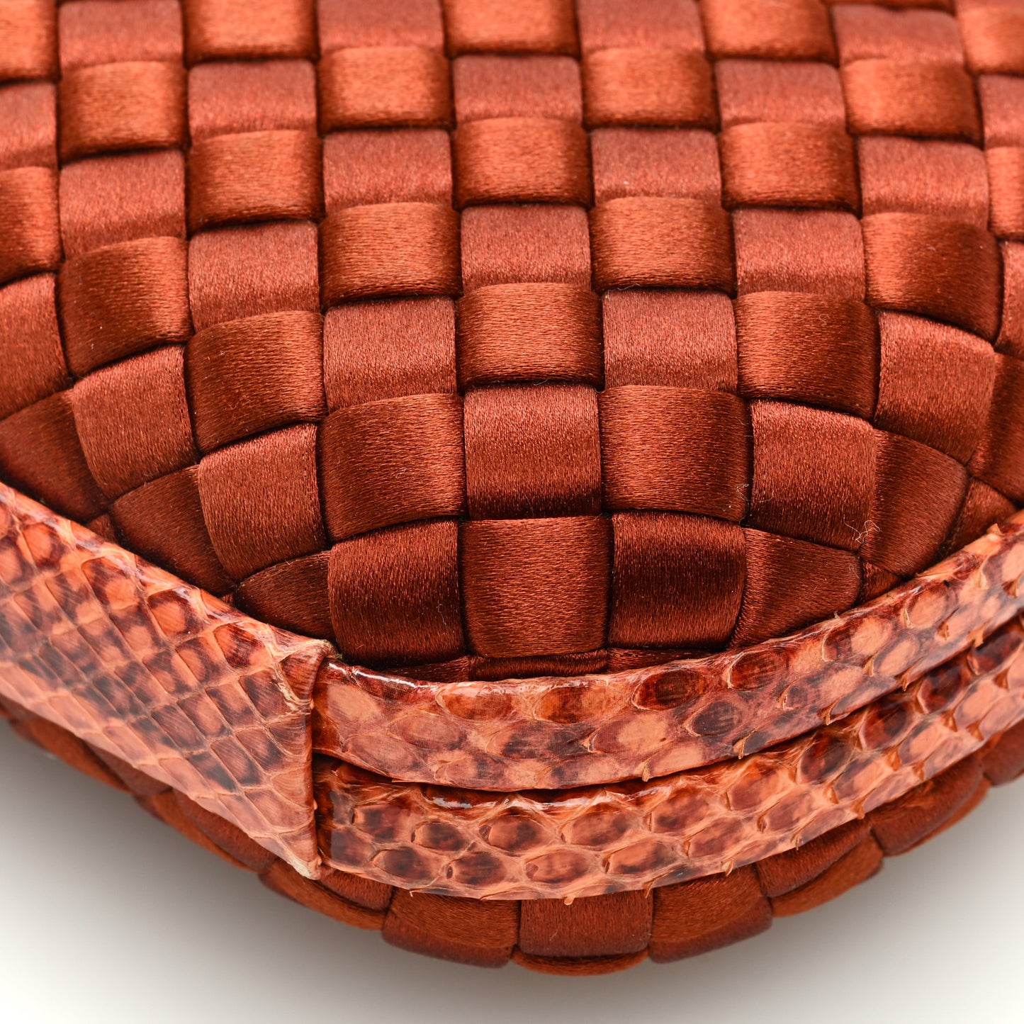Satin Intreccio Impero Ayers Knot Clutch Orange
