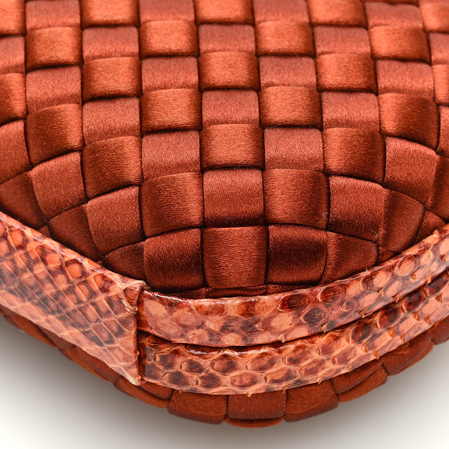 Bottega Veneta Satin Intreccio Impero Ayers Knot Clutch Orange 8 of 8
