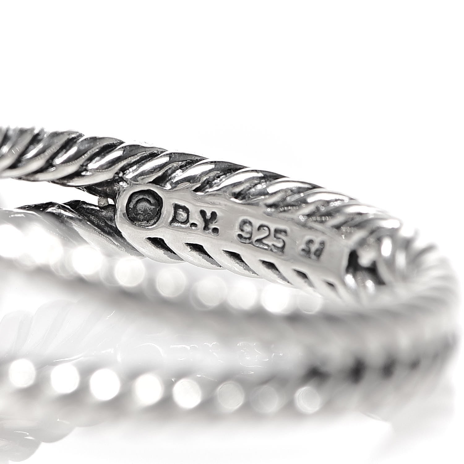 David Yurman Sterling Silver Diamond Black Onyx 7mm Petite Albion Ring 54 7 5 of 5