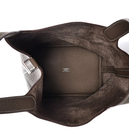 Hermes Taurillon Clemence Picotin Lock 18 PM Etoupe 5 of 9
