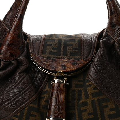Fendi Zucca Nappa Nuvolata Vitello Tortuga Spy Tobacco Moro 9 of 11
