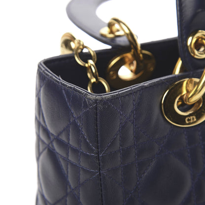 Christian Dior Lambskin Cannage Medium Lady Dior Navy Blue 11 of 15