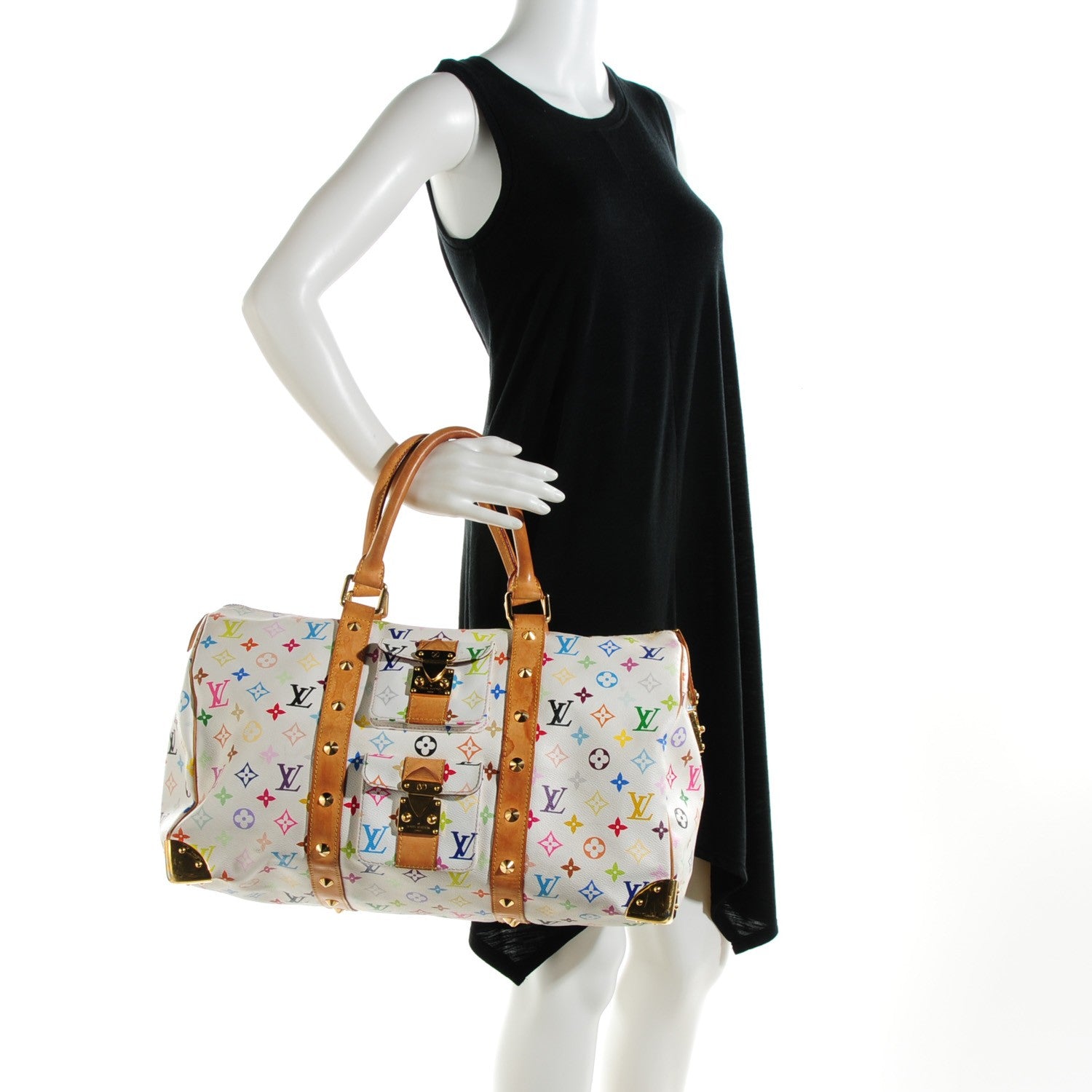 Louis Vuitton Monogram Multicolor Keepall 45 White 3 of 10
