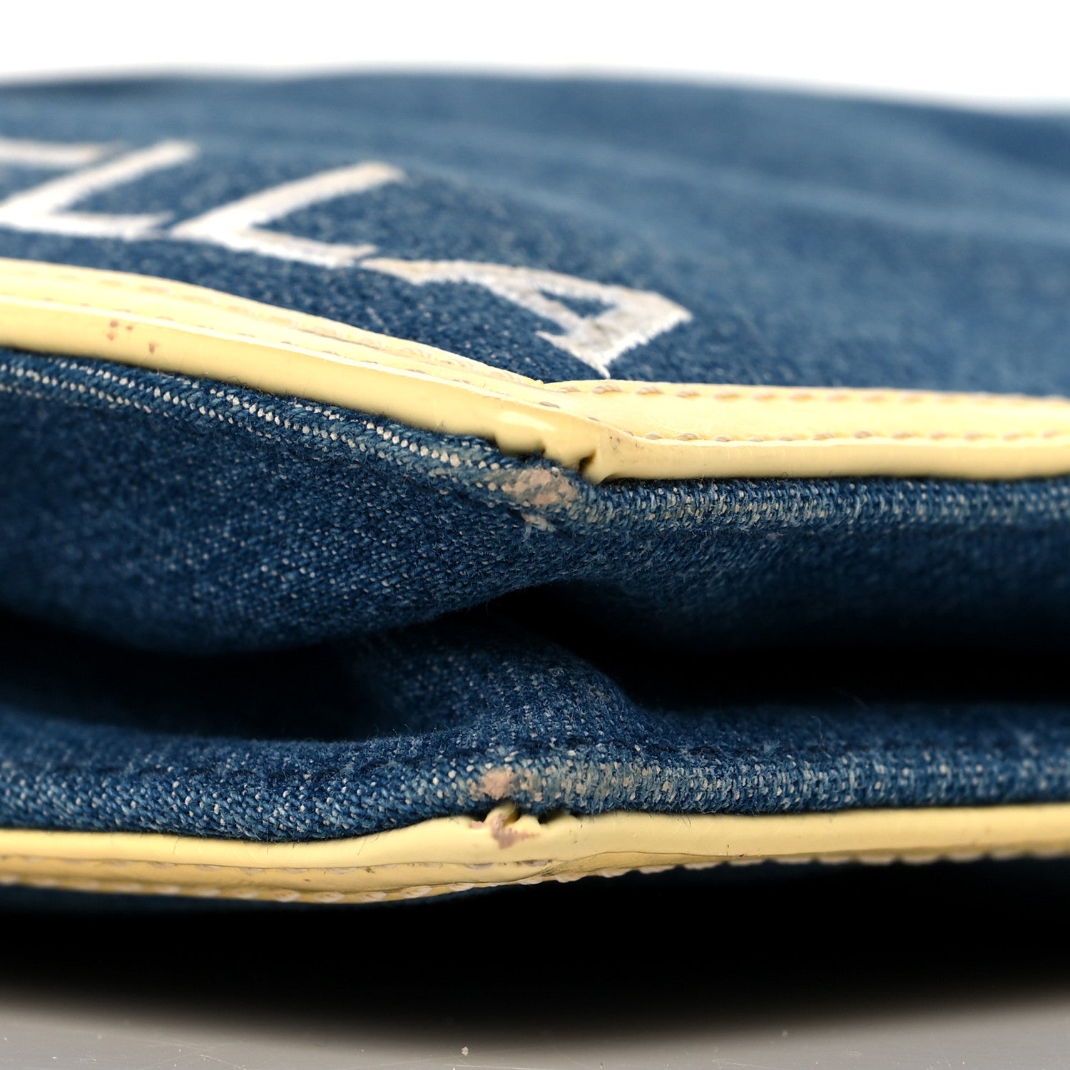 Christian Dior Denim Patent Diorella Rectangular Bag Blue 5 of 17