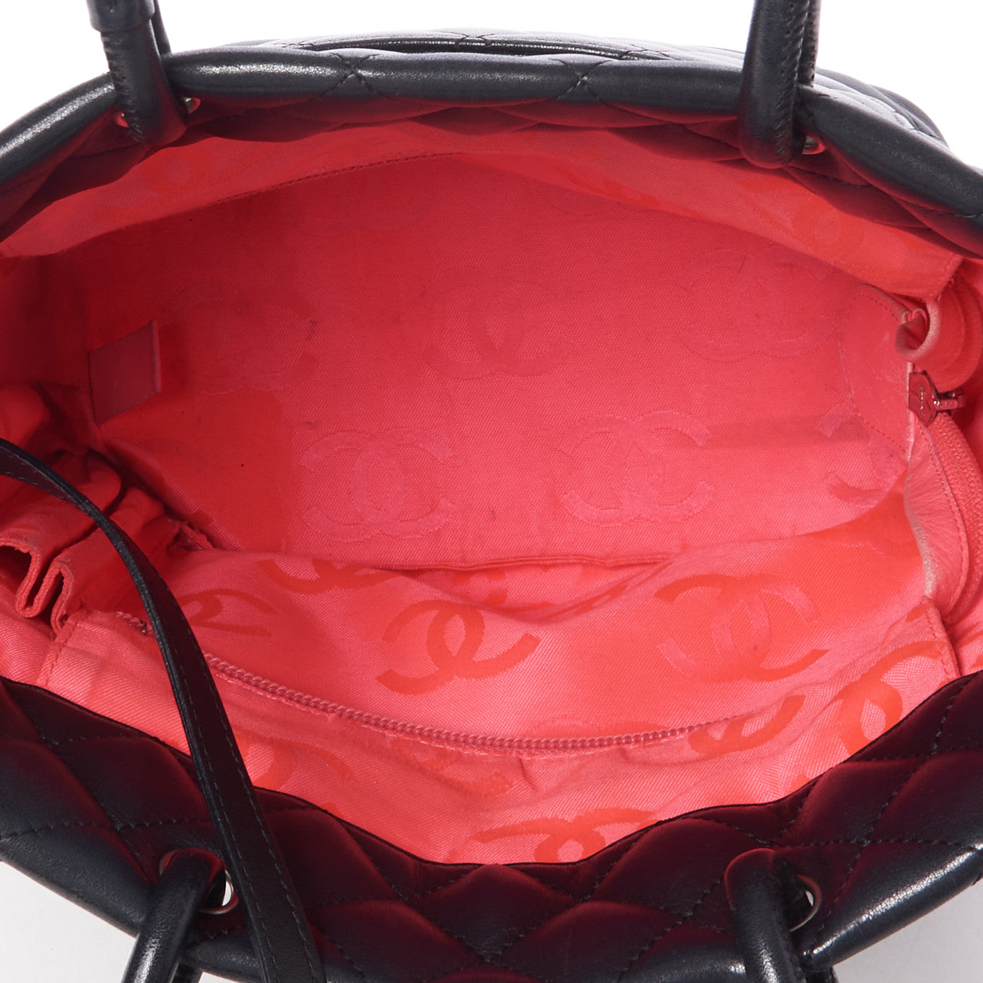 Calfskin Quilted Medium Cambon Tote Black