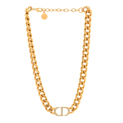 Christian Dior Metal Crystal 30 Montaigne Necklace Gold 3 of 6