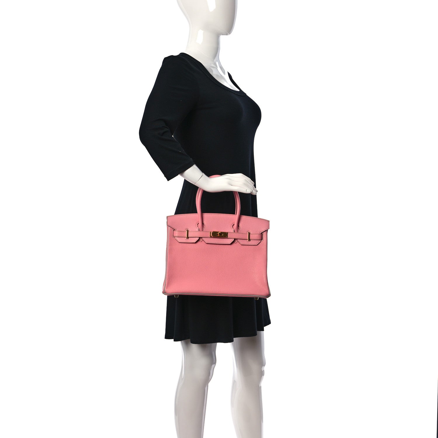 Hermes Chevre de Coromandel Horseshoe Birkin 30 Rose Confetti Gris Perle 2 of 11