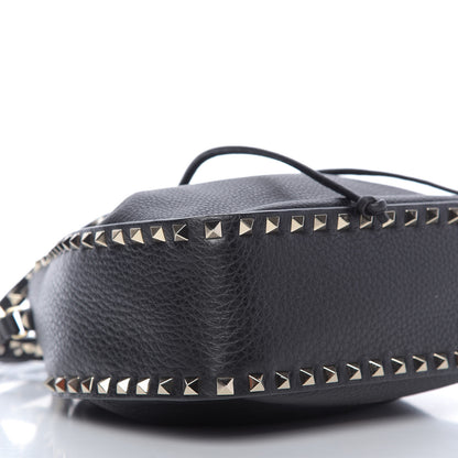 Valentino Garavani Grained Calfskin Rockstud Bucket Bag Black 6 of 9