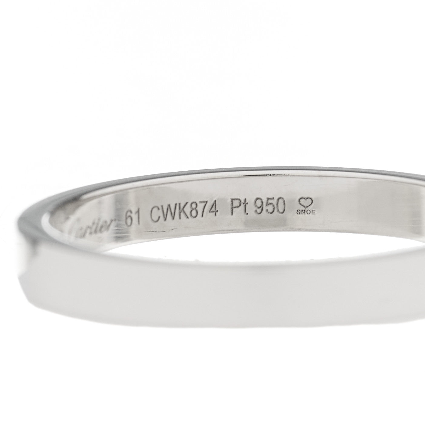 Platinum 3mm C De Cartier Wedding Band Ring 61 9.5
