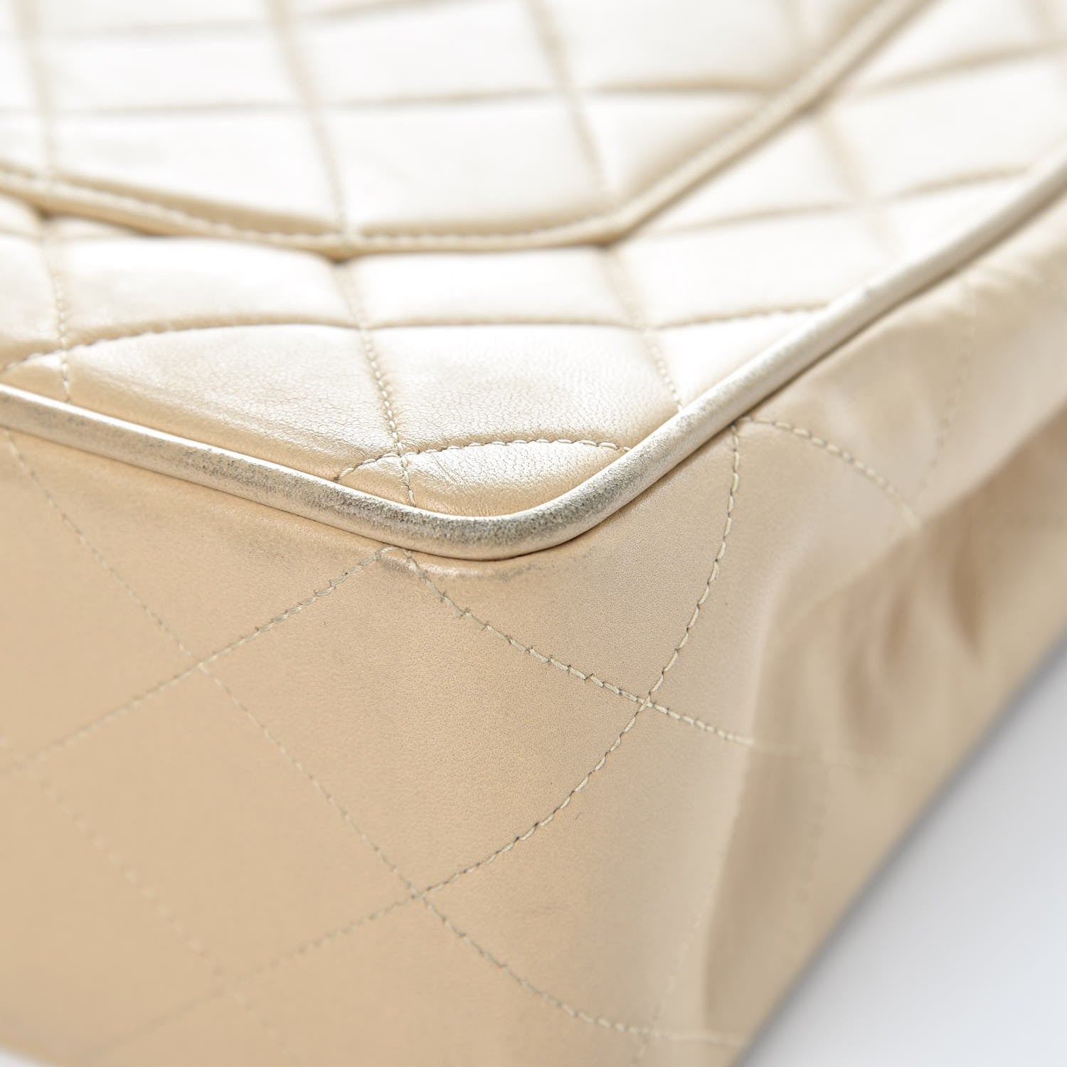 Chanel Lambskin Quilted Jumbo Single Flap Light Beige 13 of 13