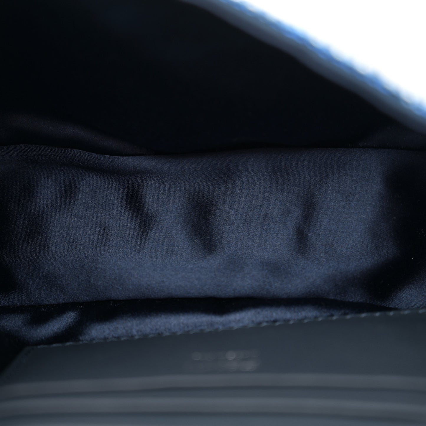 Sequin Paillettes Vitello Grace Striped Mini Baguette Dark Blue Lunai