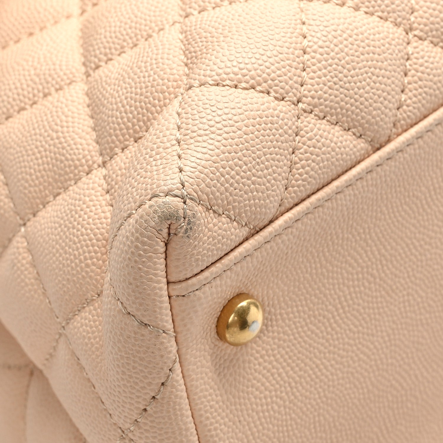 Chanel Caviar Quilted Medium Coco Handle Flap Light Beige 8 of 13
