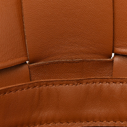 Bottega Veneta Lambskin Maxi Intrecciato Cassette Crossbody Bag Caramel 13 of 13