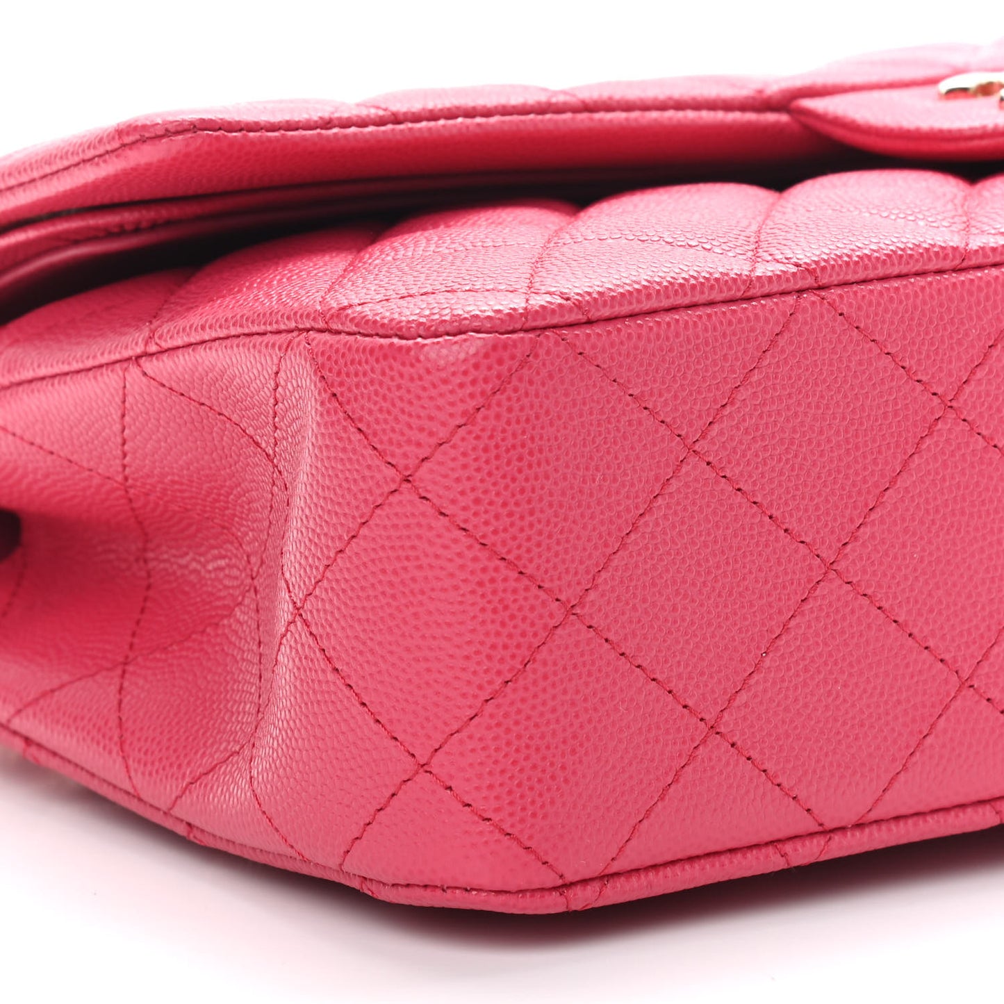 Caviar Quilted Medium Double Flap Dark Pink