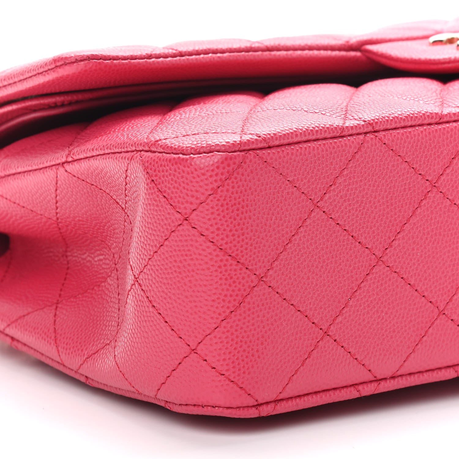Chanel Caviar Quilted Medium Double Flap Dark Pink 8 of 10
