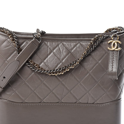 Chanel Aged Calfskin Quilted Medium Gabrielle Hobo Grey 10 of 10
