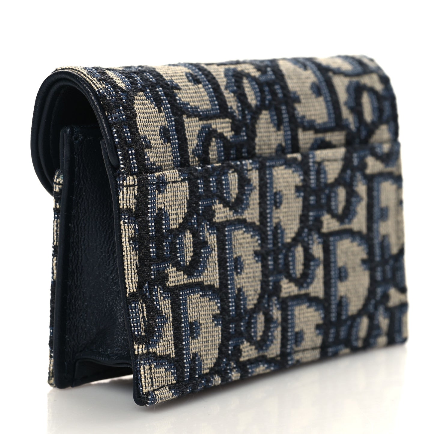 Oblique Saddle Card Holder Blue