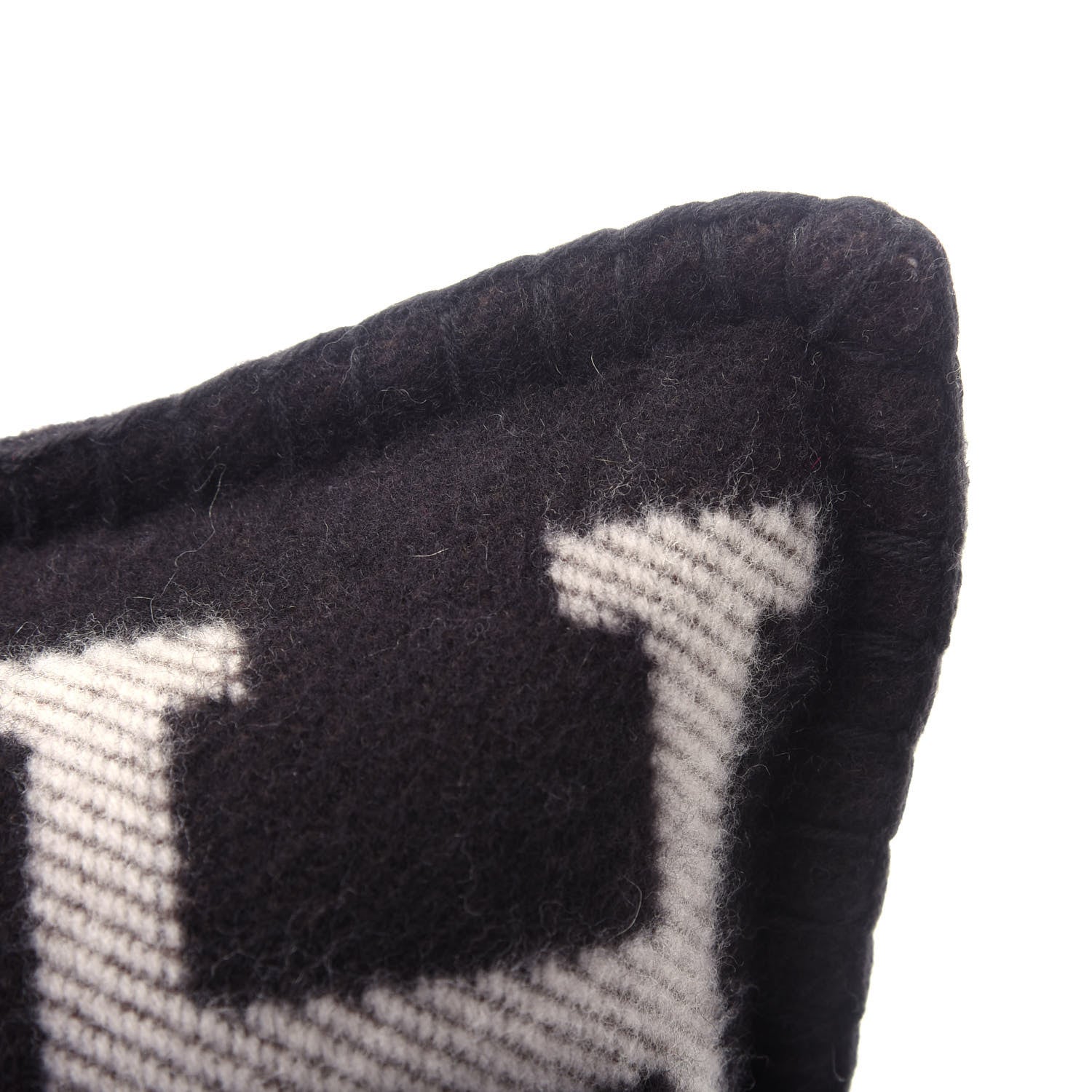 Hermes Wool Cashmere Avalon Pillow PM Ecru Gris Fonce 5 of 5