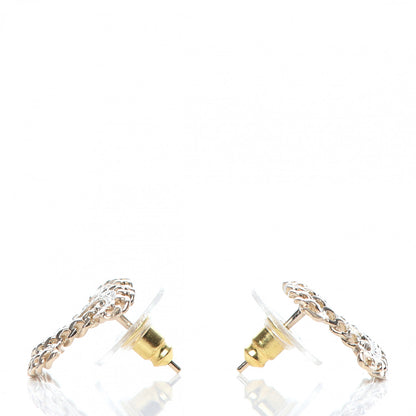 Chanel Crystal Chain CC Earrings Gold 3 of 5