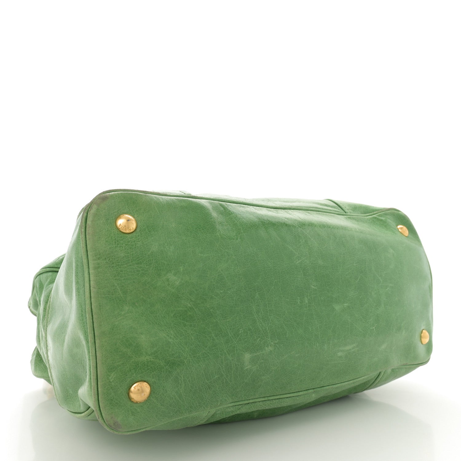 Prada Vitello Shine Shopping Satchel Green 4 of 14