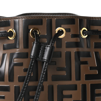 Fendi Vitello Liberty F is Fendi Bi-Color FF 1974 Embossed Mini Mon Tresor Bucket Bag Maya Black 8 of 10