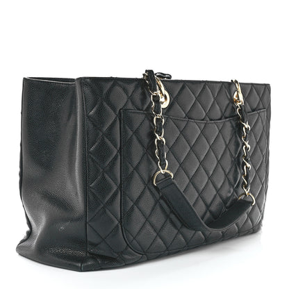 Chanel Caviar Quilted XL Grand Shopping Tote GST Black 4 of 12