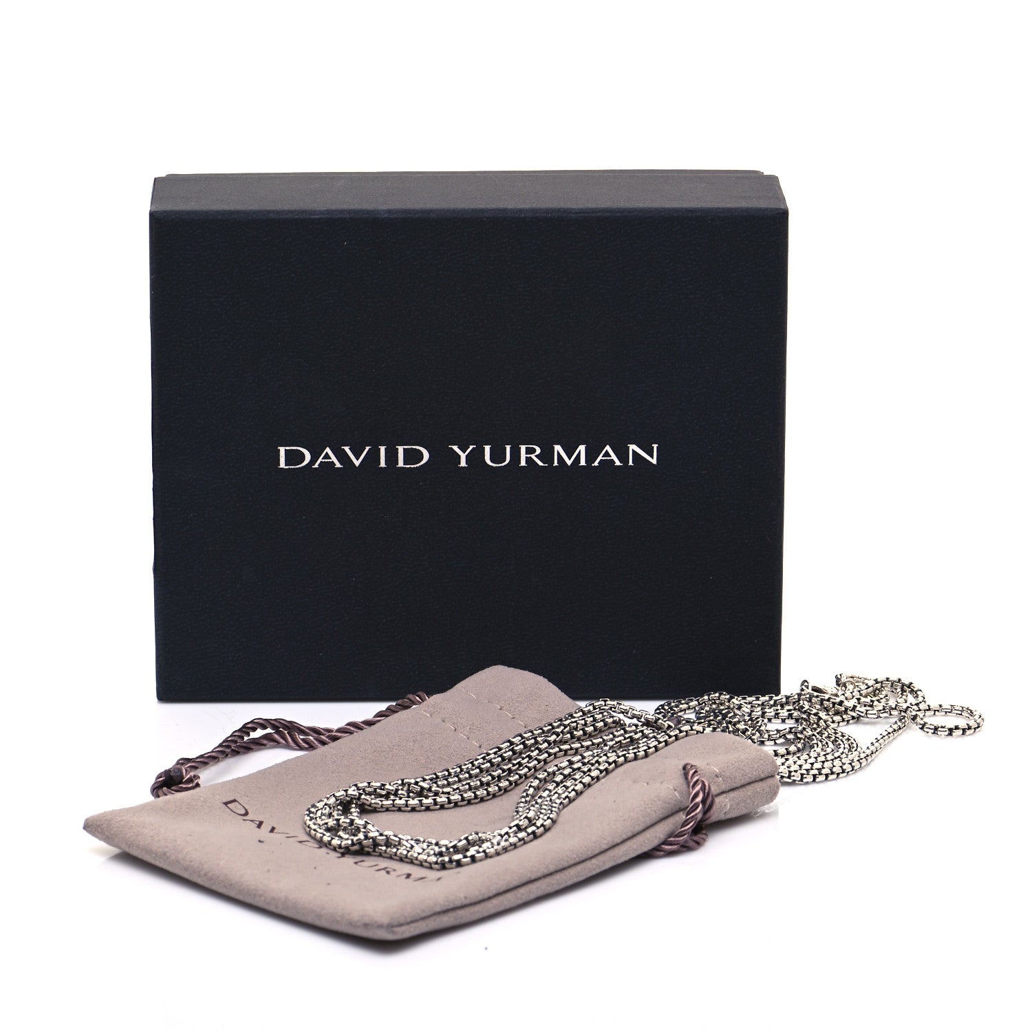 David Yurman Sterling Silver 14K Yellow Gold 2.7mm Box Chain Necklace 72" 5 of 5