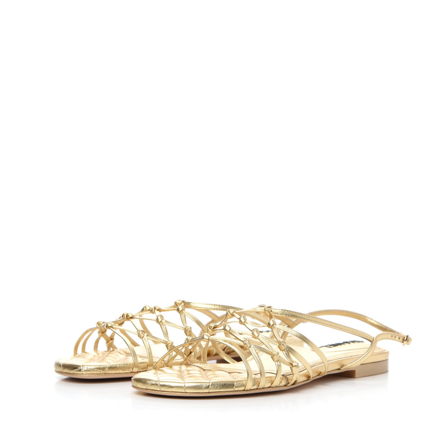 Chanel Laminated Lambskin CC Sandals 39.5 Gold 7 of 30
