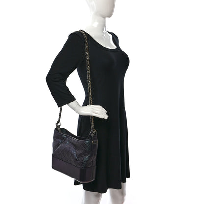 Chanel Iridescent Aged Calfskin Quilted Medium Gabrielle Hobo Black 2 of 9
