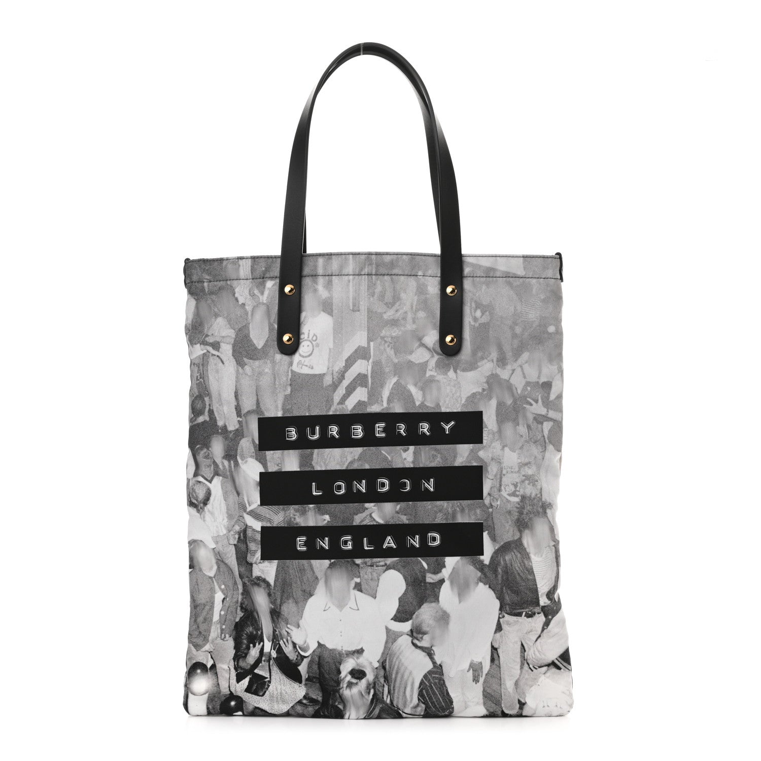Burberry Nylon London Montage Print Flat Tote Bag Black 1 of 11