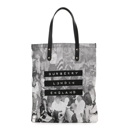 Burberry Nylon London Montage Print Flat Tote Bag Black 1 of 11