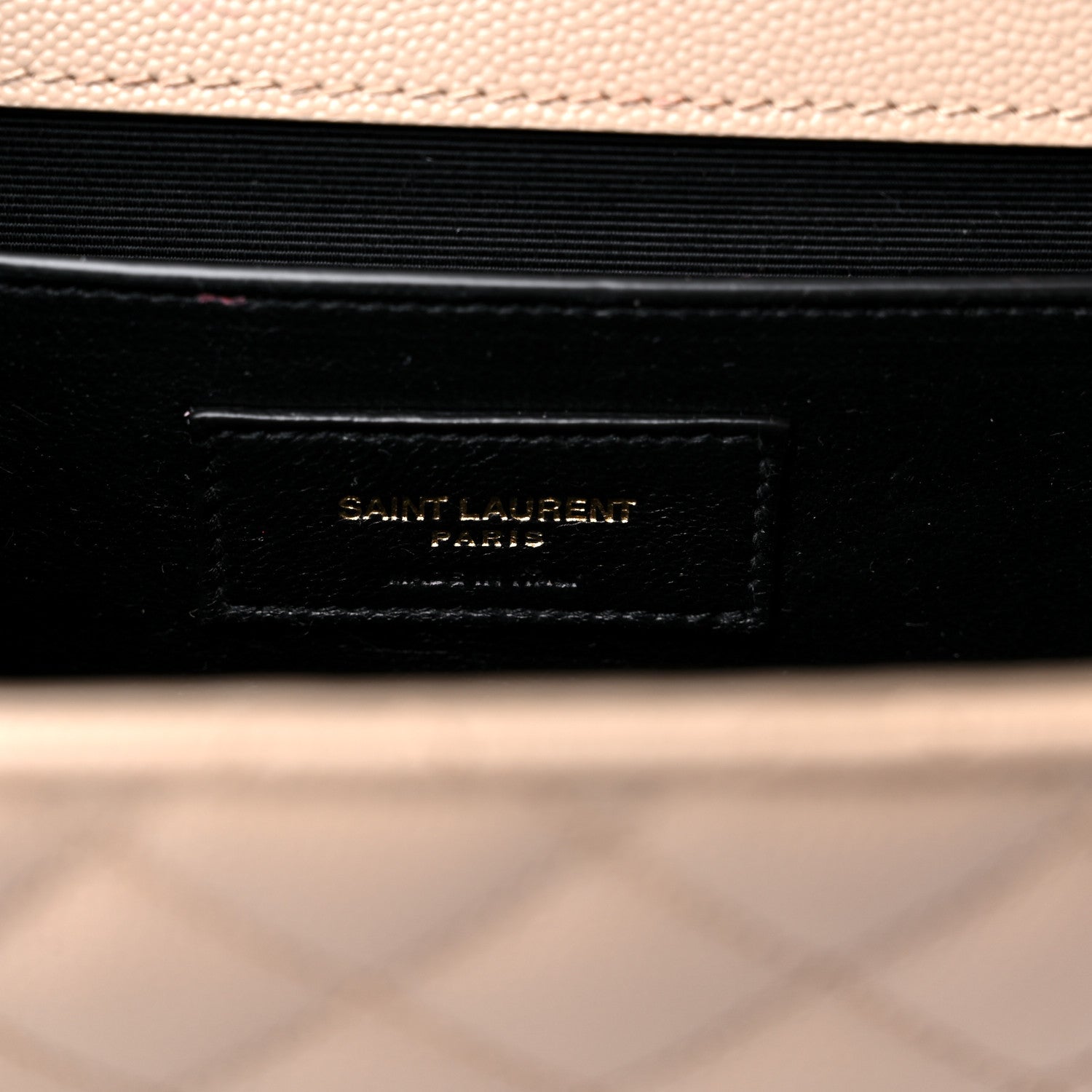 Saint Laurent Grain De Poudre Textured Mixed Matelasse Medium Triquilt Monogram Satchel Dark Beige 7 of 16