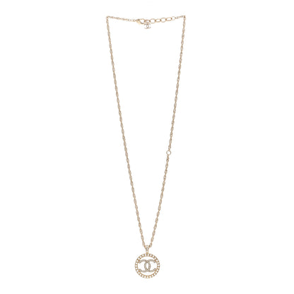 Chanel Pearl CC Round Pendant Necklace Gold 3 of 5