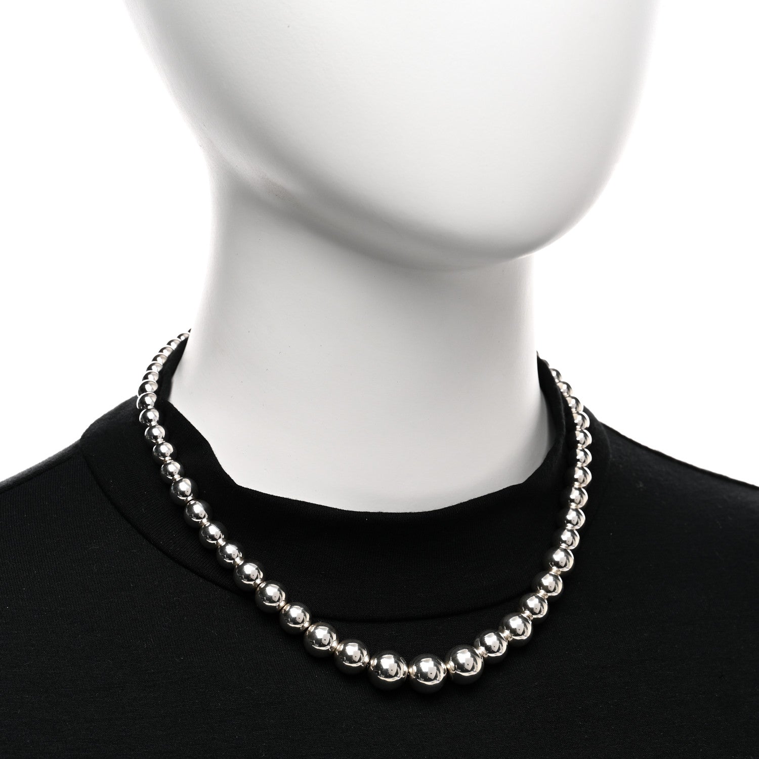 Tiffany Sterling Silver HardWear Graduated Ball Necklace 2 of 4