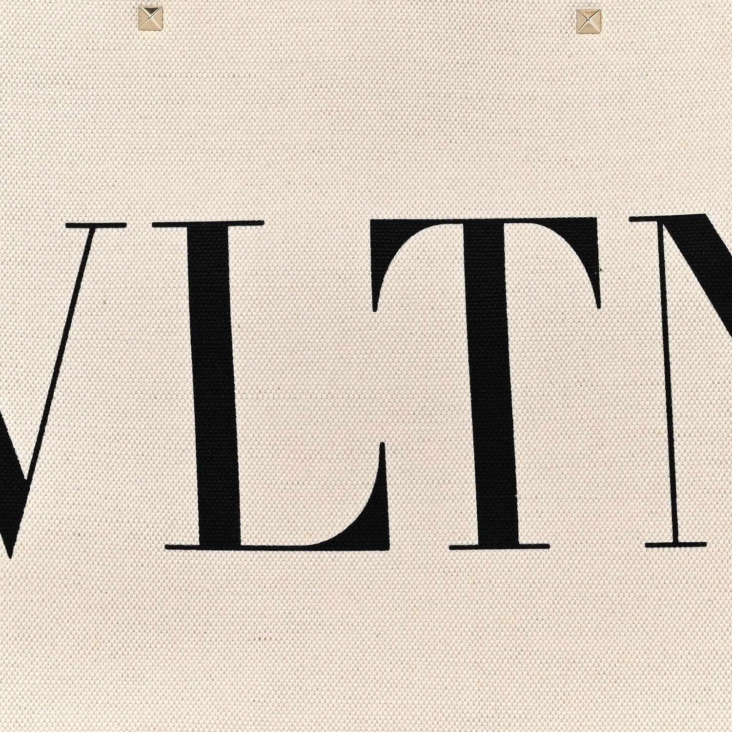 Valentino Garavani Canvas VLTN Print Large Tote Natural Black 7 of 10