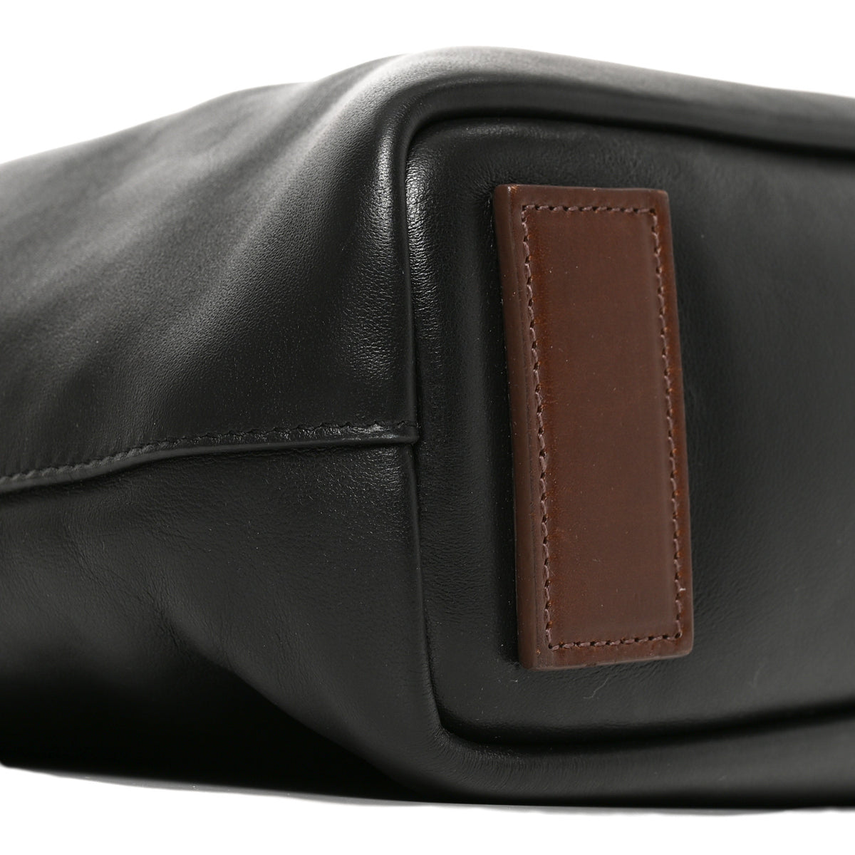 Calfskin Ring Tote Black Brown