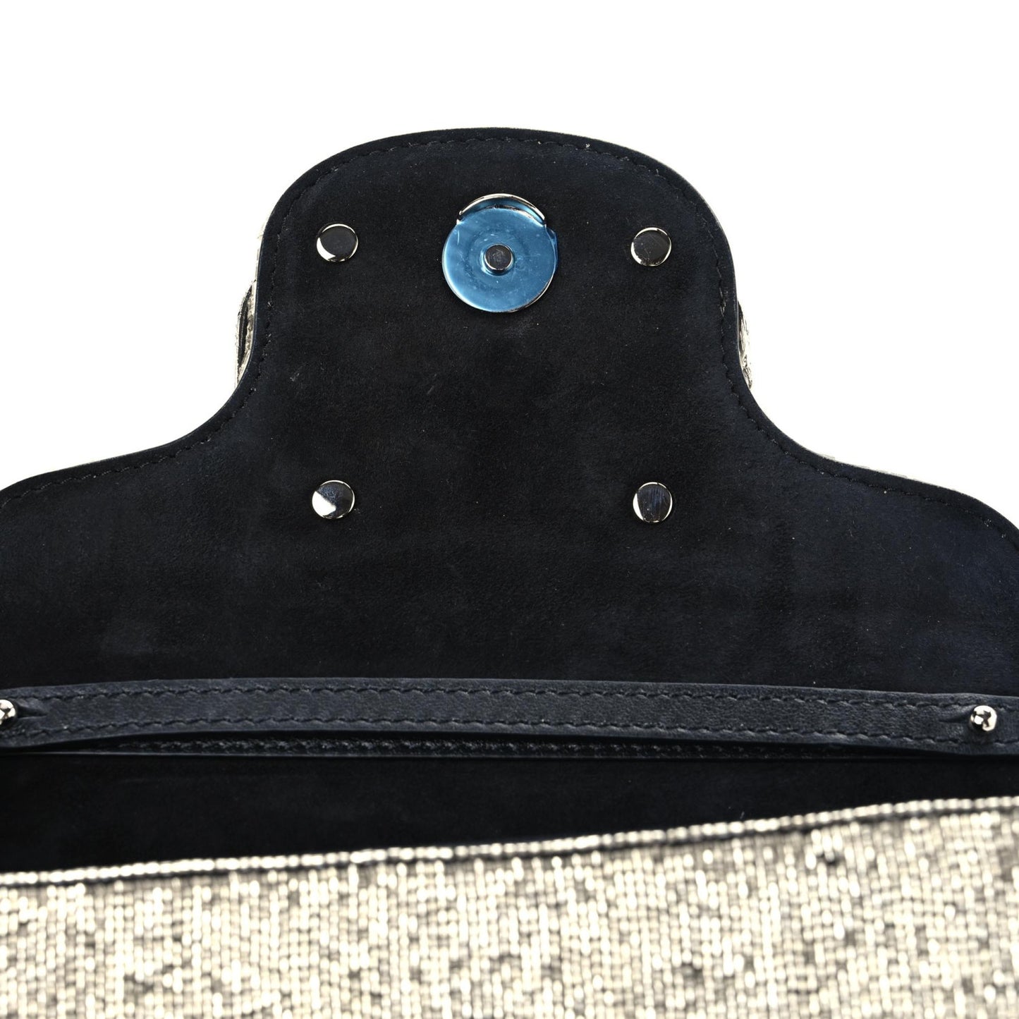 Swarovski Crystal Embroidered Vlogo Small Loco Shoulder Bag Crystal Silver