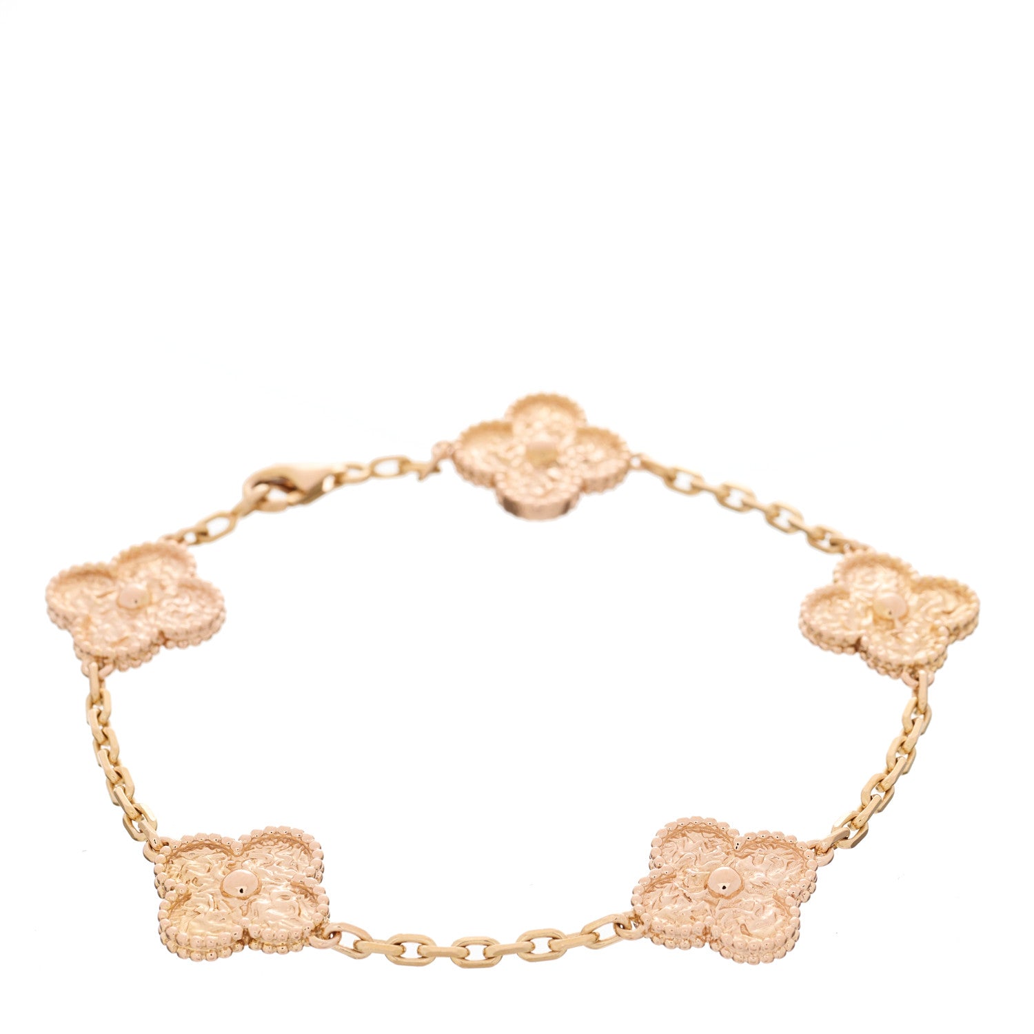 Van Cleef & Arpels 18K Rose Gold 5 Motifs Vintage Alhambra Bracelet 1 of 4