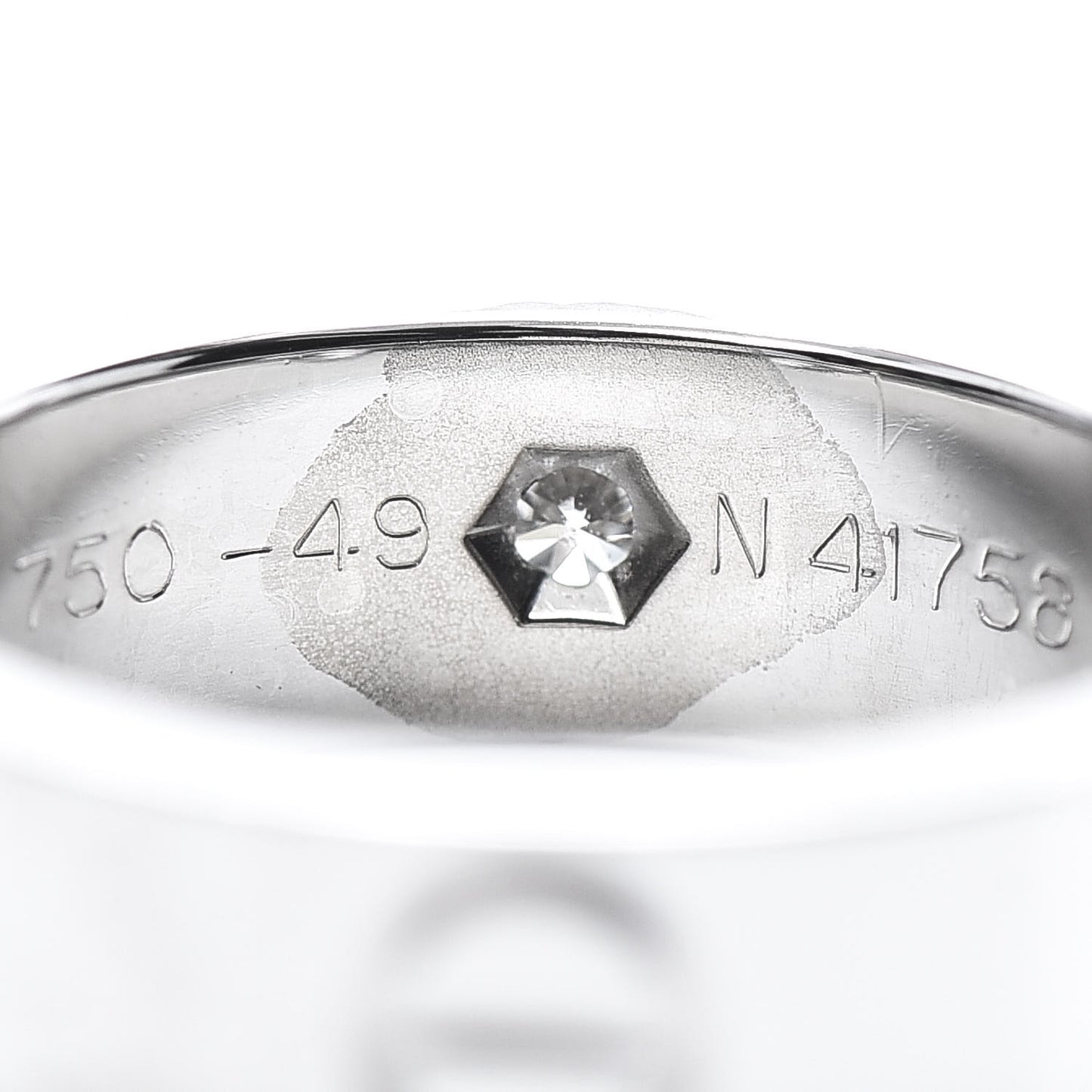 18K White Gold 3 Diamond 5.5mm LOVE Ring 49 4.75