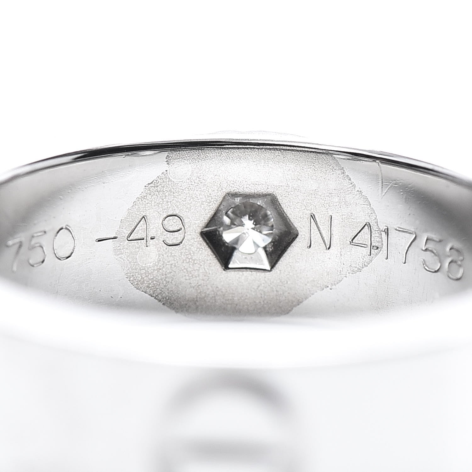 Cartier 18K White Gold 3 Diamond 5.5mm LOVE Ring 49 4.75 7 of 7