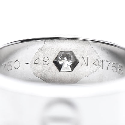 Cartier 18K White Gold 3 Diamond 5.5mm LOVE Ring 49 4.75 7 of 7