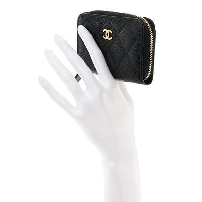 Chanel Caviar Quilted Zip Coin Purse Black 2 of 7