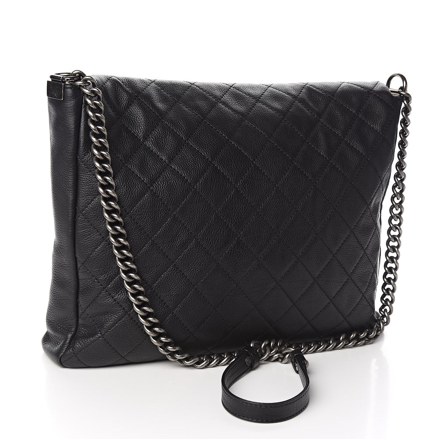 Calfskin Quilted Couture Messenger Black