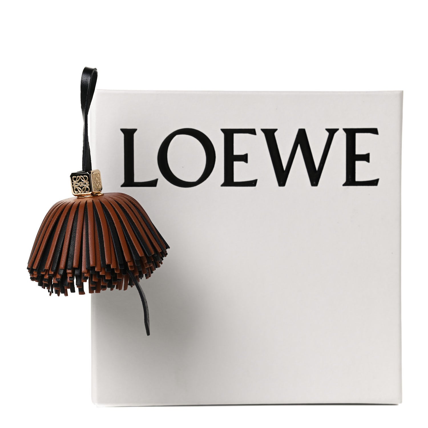 Loewe Calfskin Tassel Bag Charm Dark Tan 6 of 6