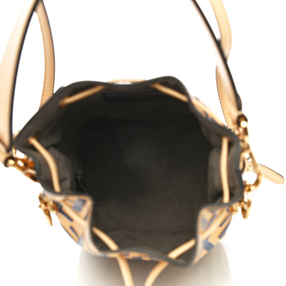 Fendi Vitello Liberty F is Fendi Bi-Color FF 1974 Embossed Mini Mon Tresor Bucket Bag Savana Blue Elettrico 4 of 18