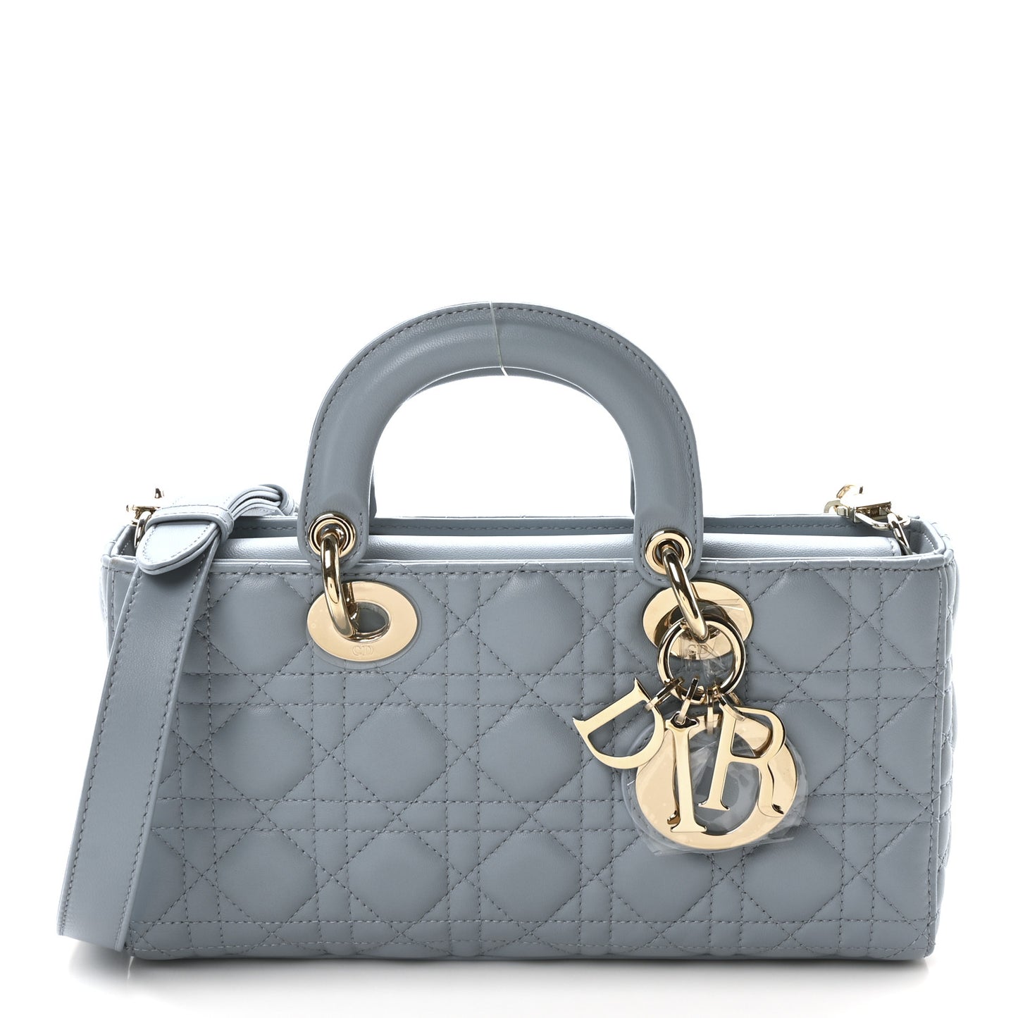 Lambskin Cannage Medium Lady D-Joy Light Blue