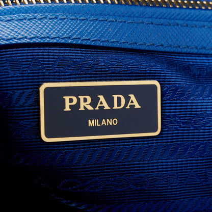 Prada Saffiano Lux Small Galleria Double Zip Tote Azzurro 9 of 14