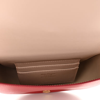 Salvatore Ferragamo Calfskin Gancio City Saddle Bag Red 5 of 9