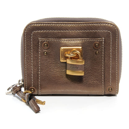 Chloe Leather Paddington French Wallet Metallic 1 of 8