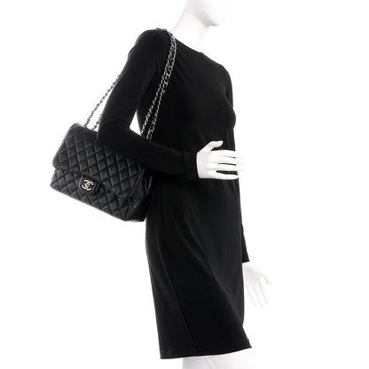 Chanel Caviar Quilted Jumbo Single Flap Black 3 of 9